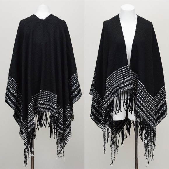 LOWEST PRICE "Pied Beauty" Poncho Wrap Cardigan - Picture 3 of 4