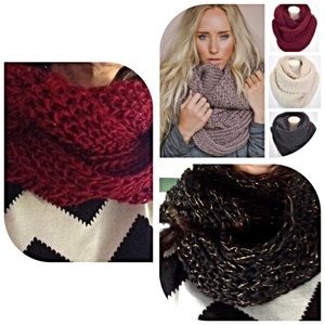 Over sized knitted soft comfy infinity scarf