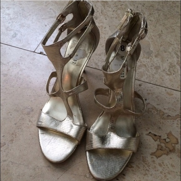 Gold sandal heels
