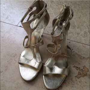 Gold sandal heels