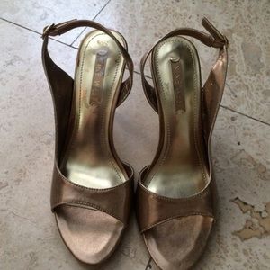 Bronze sling-back heels