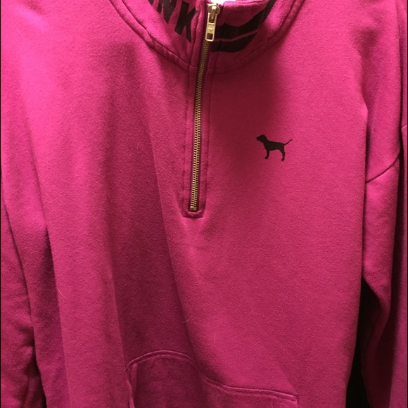 VS Pink Half Zip - Like new!