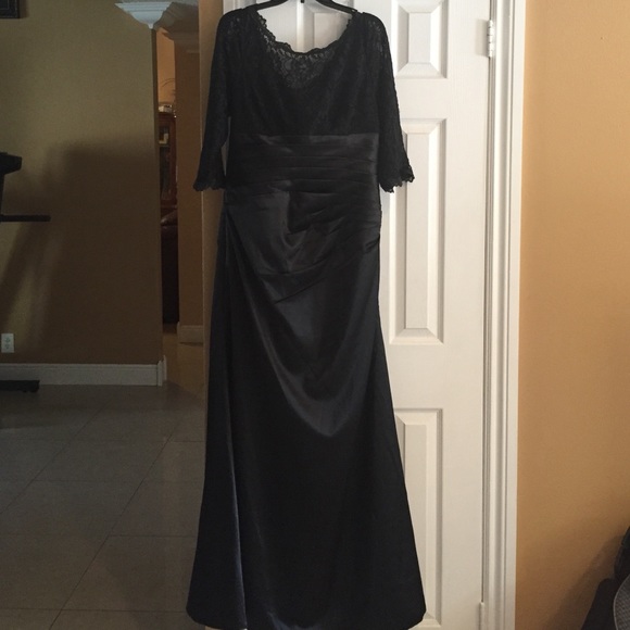 All Black Lacy top and satin bottom Dress