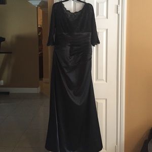 All Black Lacy top and satin bottom Dress