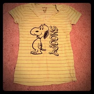 SOLD Snoopy Green Striped T-Shirt