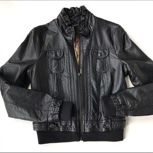 Jou Jou faux black leather jacket