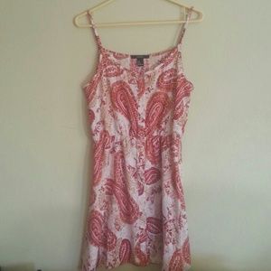 Paisley Patterned Pink/ Coral Summer Dress