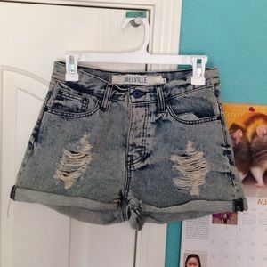 Brandy Melville distressed high waisted shorts