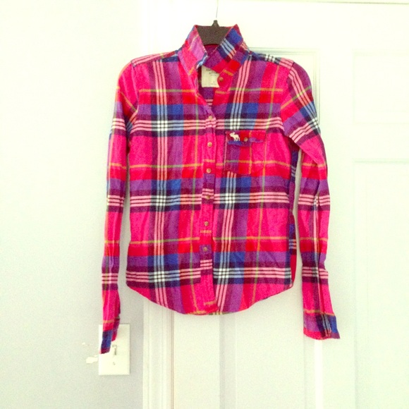 Abercrombie & Fitch Tops - Abercrombie & Fitch pink flannel