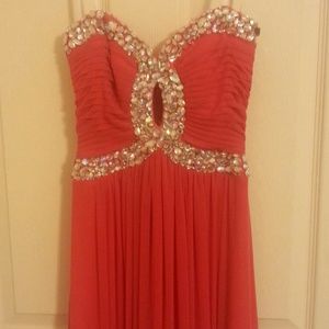 Beaded Coral Prom/Formal Ball Gown