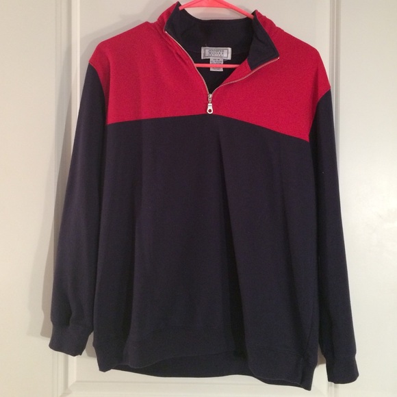 Vintage navy and red pullover jacket