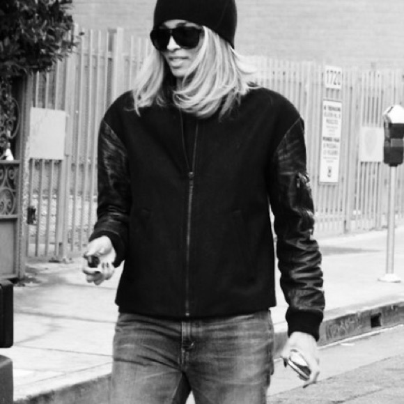 Bike Bomber Jacket with Leather Sleeves OBO