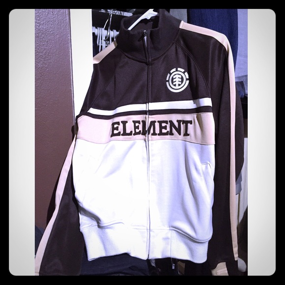 Brown and Cream Element Zip Up Jacket