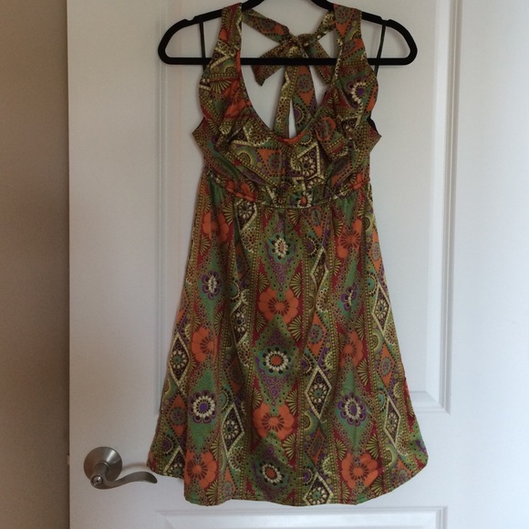 Multicolor silk Judith March halter dress