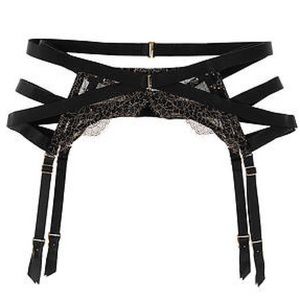Victoria's Secret Very Sexy Black/Gold garter belt