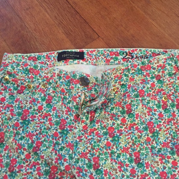 Floral J. Crew Toothpick Jeans sz. 25