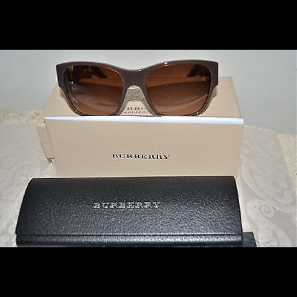 NIB BURBERRY B 4104 M 3237/13 SUNGLASSES BROWN