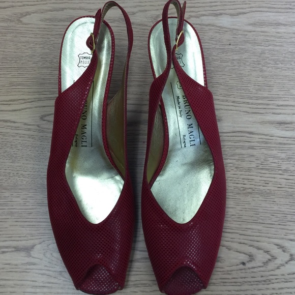 RED Bruno Magli Kitten Heels