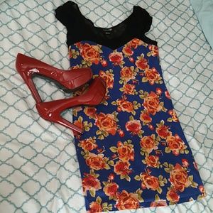 Forever 21 Floral Bodycon Dress sz Large