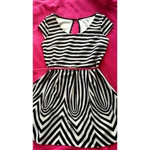 black and white skater dress