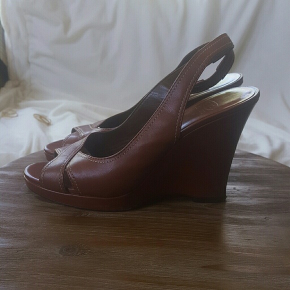 Circa Joan & David Leather Open Toe Slingbacks