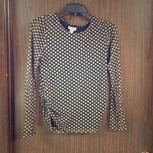 Black and gold polka dot blouse