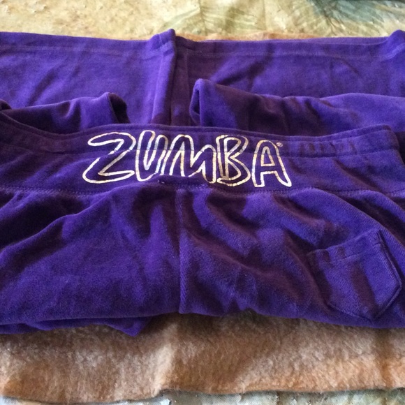 Zumba pants, purple velour.
