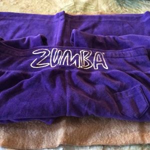 Zumba pants, purple velour.