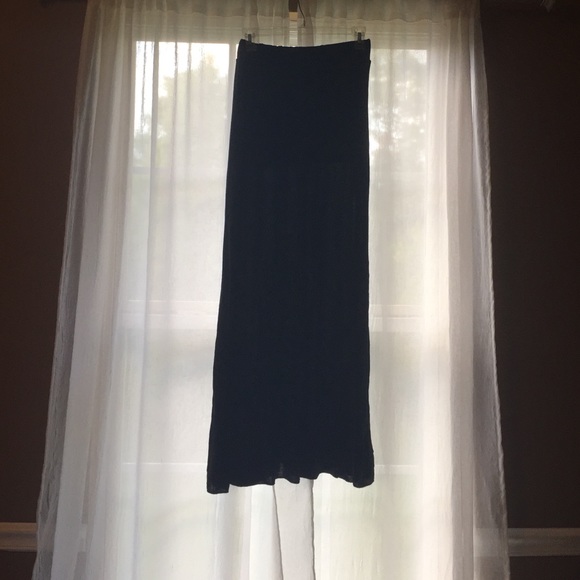 Soft Black slit maxi skirt