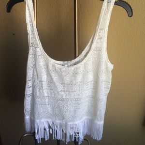 Fringe white top