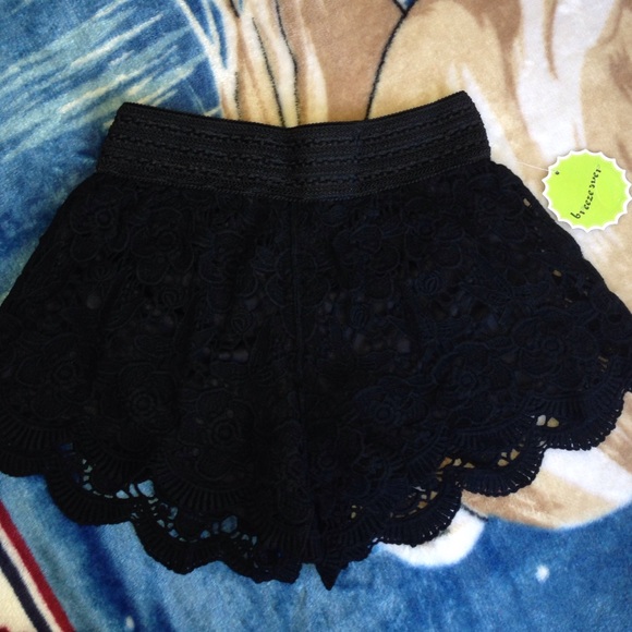 Black lace shorts