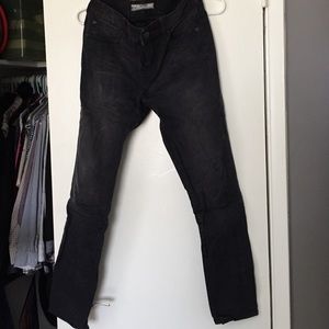 Sueded black free people denim