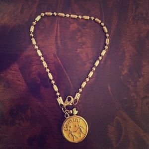 Gemini gold plated evil eye bracelet