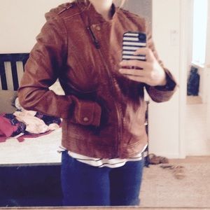 NY&Co Cognac Faux Leather Jacket, small