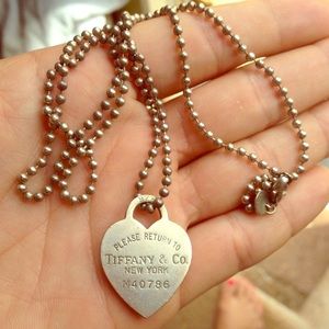 Tiffany & Co heart shaped dog tag necklace