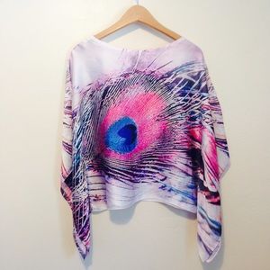 Peacock scarf shirt