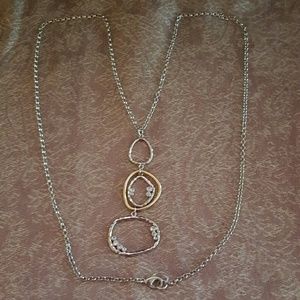 LOFT SILVER TONE LONG NECKLACE