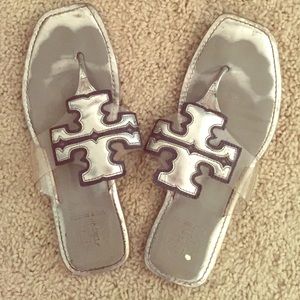 Tory Burch Silver Sandals