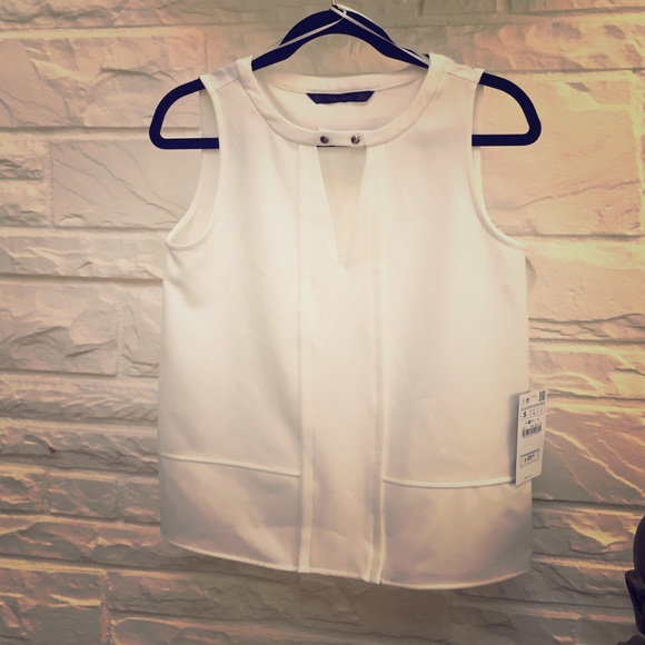 Zara Size Small White Dressy Top