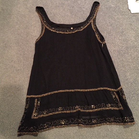 Navy sleeveless top sequins - Picture 4 of 7