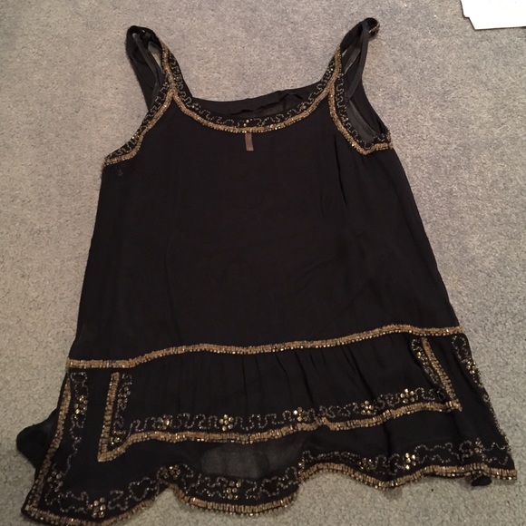 Navy sleeveless top sequins - Picture 6 of 7