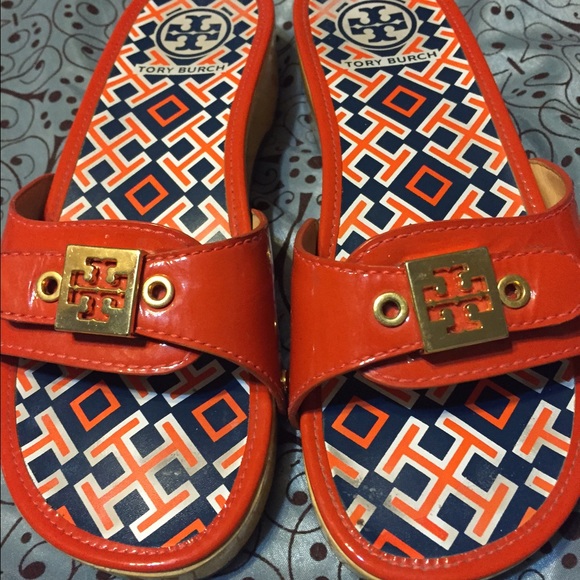 Orange sandals.