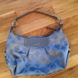 Authentic  silver Coach bag