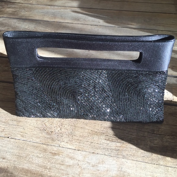 BCBGMAXAZRIA black beaded clutch