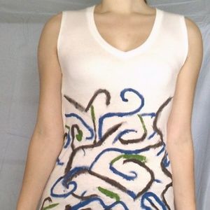White tank top with water design