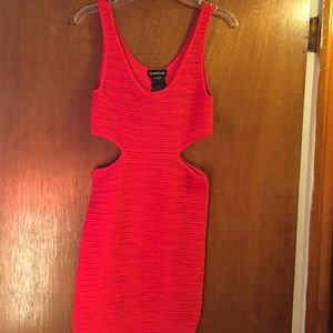 Red, cut out Bebe dress size small