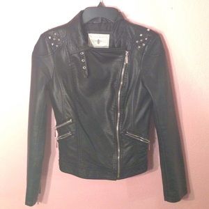 Studded Faux Leather Jacket