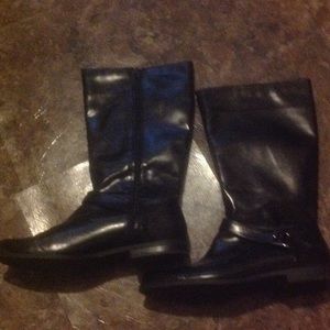 Faux Leather Black riding boots