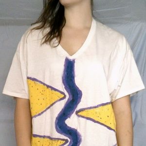 White tee with painted design