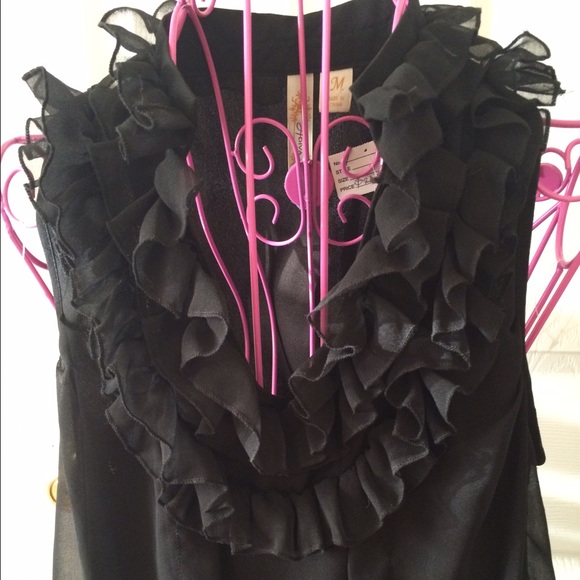 Black Ruffle Blouse - Picture 2 of 3